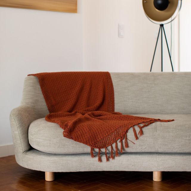 DIY Crochet Kit Cipressa Boho Throw Blanket Zucca
