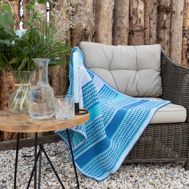 DIY Häkel-Set Decke Stocksund - Blau