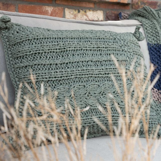 DIY Knitting Kit Cushion Sesimbra - Dried Herb