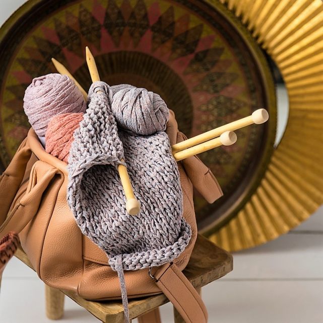 Agujas de tejer de bambú 10 mm