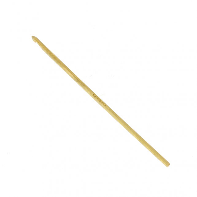 Aguja de ganchillo de bambú de 4 mm - revestimiento blando