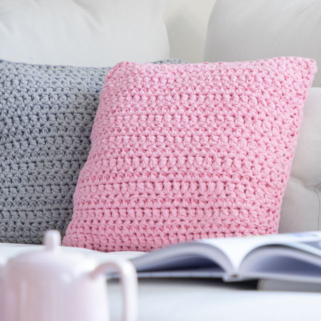 DIY Häkelset RibbonXL Kissen Sweet Pink