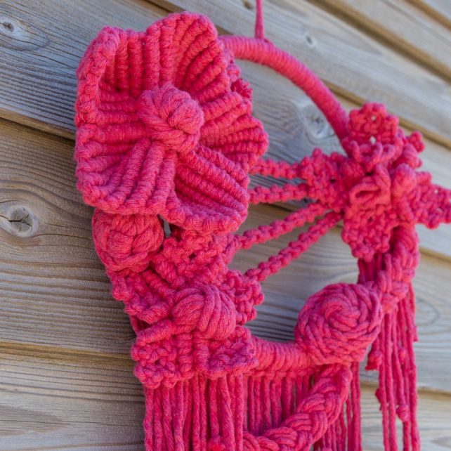 DIY Patrón De Macramé Colgante De Flores Florence