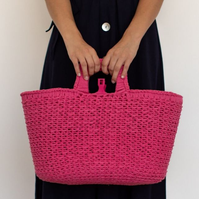 Panier de courses à faire soi-même au crochet Bubblegum