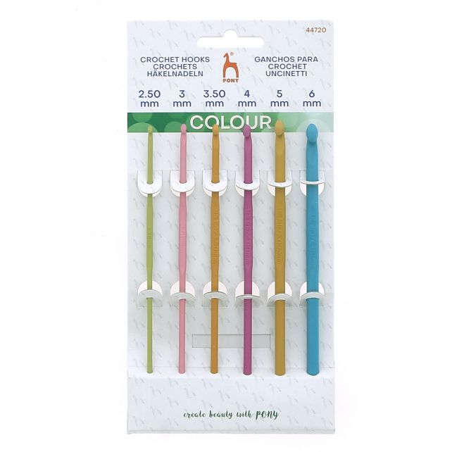 Pony Colour Häkelnadel Set (2.50 - 3 - 3.50 - 4 - 5 - 6)