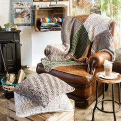 DIY Knitting Pattern Comfy Plaid Natural Home