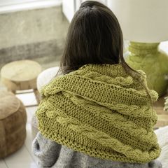 DIY Breipakket RibbonXL Kabelplaid Spicy Ocre