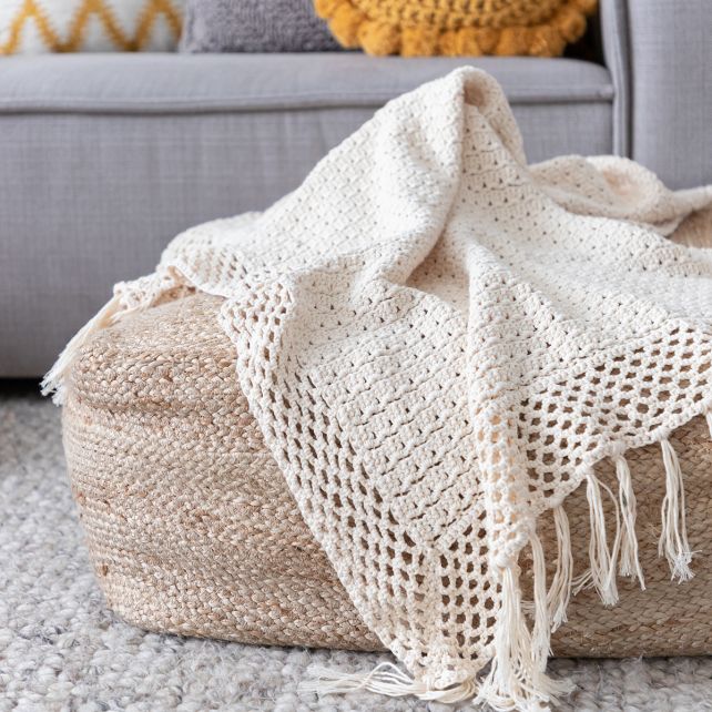 Jeté De Couverture Coyuchi 100% Laine Vierge - 48x48 - Drapé De Lit