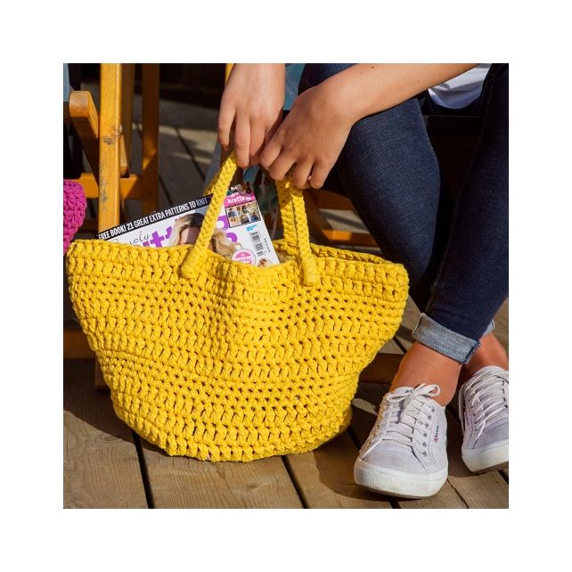 DIY Crochet Kit Avila Beachbag RibbonXL Lemon Yellow