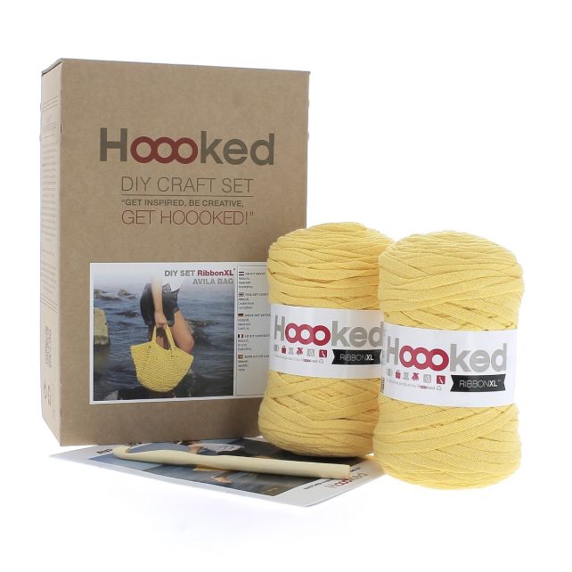 DIY Crochet Kit Avila Beachbag RibbonXL Lemon Yellow