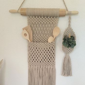DIY Makramee-Set Kochlöffelhalter mit Blumenampel Ratatouille