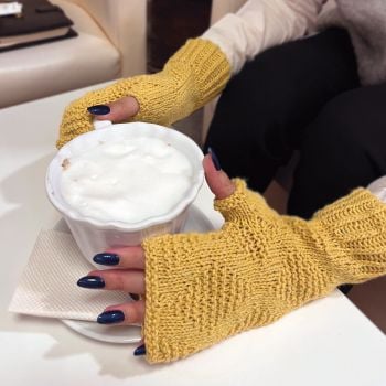 DIY Knitting Kit Diamonds Mittens