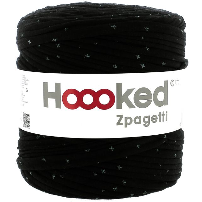 Zpagetti Cotton Yarn Black and Little Flowers
