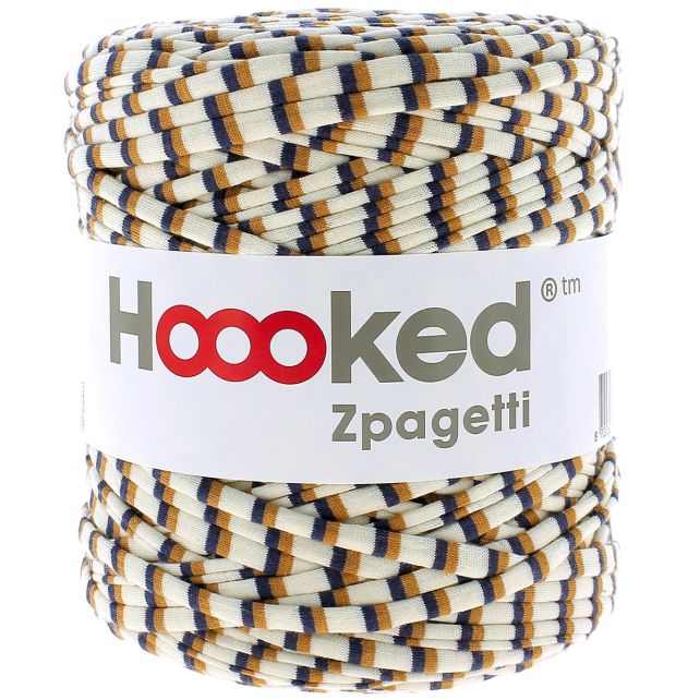 Zpagetti Cotton Yarn Caramel Blueberry stripes