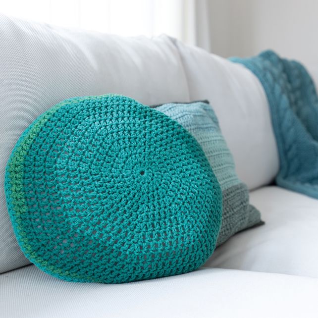 DIY Häkelset Rundes Kissen Jakarta Lush Mint