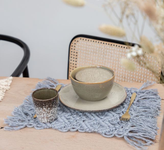 DIY Kit de Macramé Mantel Individual Ponza Grey Mist