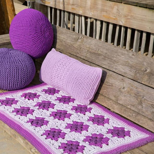 DIY Häkelanleitung Granny Square Provence Teppich Zpagetti