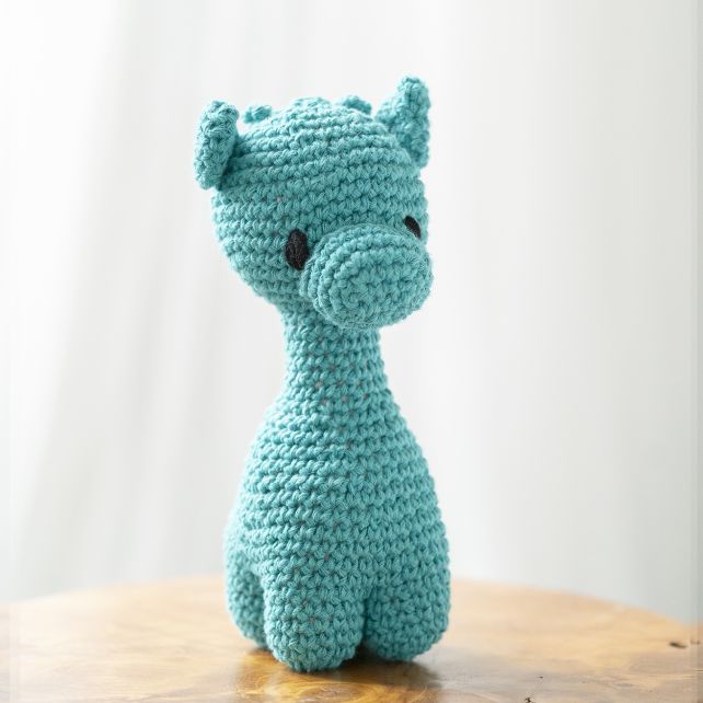 Häkelset für Amigurumi Giraffe Ziggy aus zertifiziertem Eco Barbante Baumwollgarn