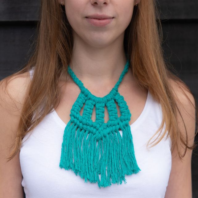 DIY Patrón De Macramé Collar De Flecos Siena