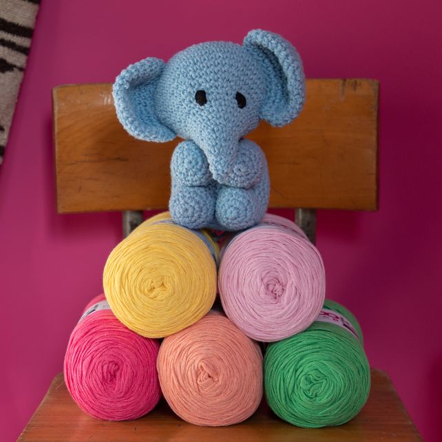 DIY Häkelset Elefant Eco Barbante Provence Blue