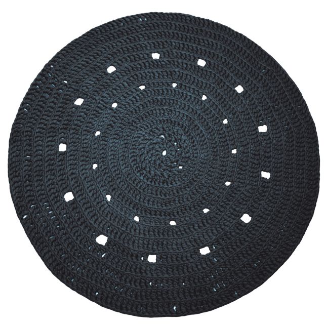DIY Kit Crochet Round Rug Zpagetti Dark Blue