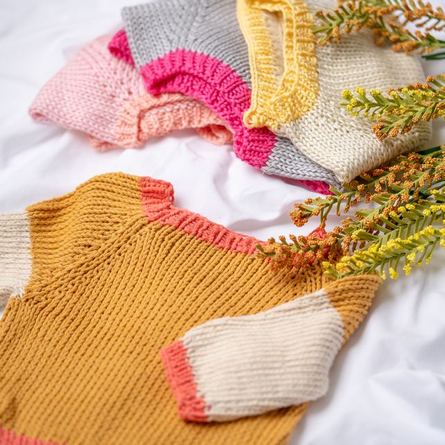 DIY knitting pattern baby sweater Trevi