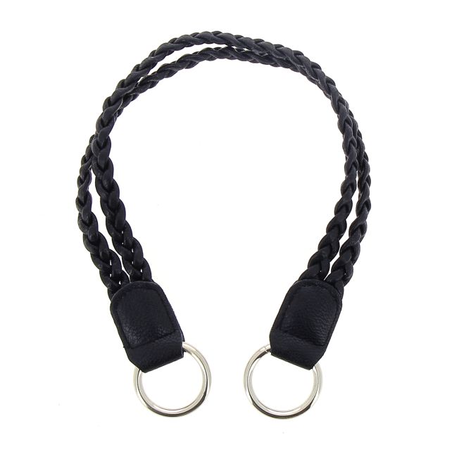 Double poignée tressée noire