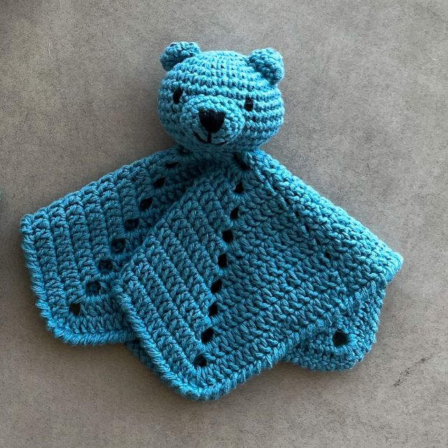 DIY Crochet Kit Cuddle Cloth Bear Bo Ocean Blue