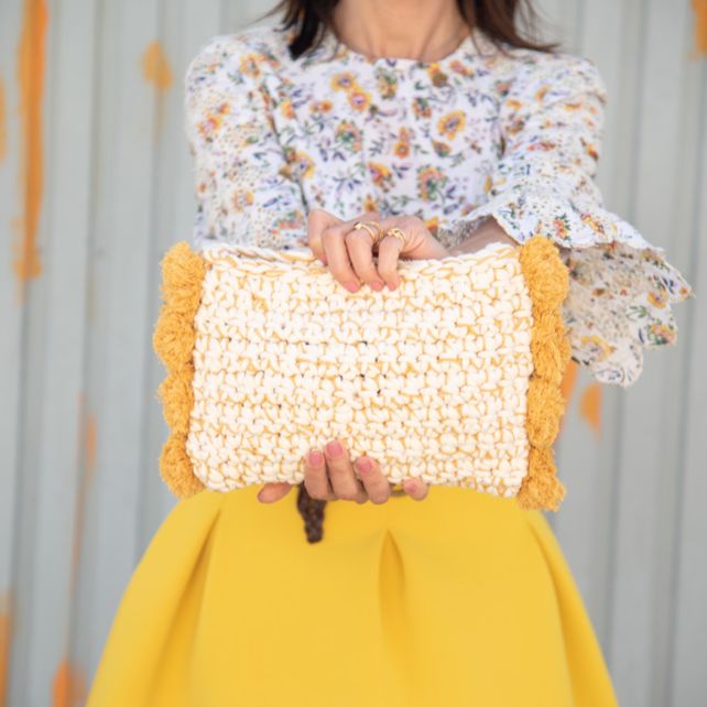 Diy Häkelanleitung Pompom Clutch Santorini