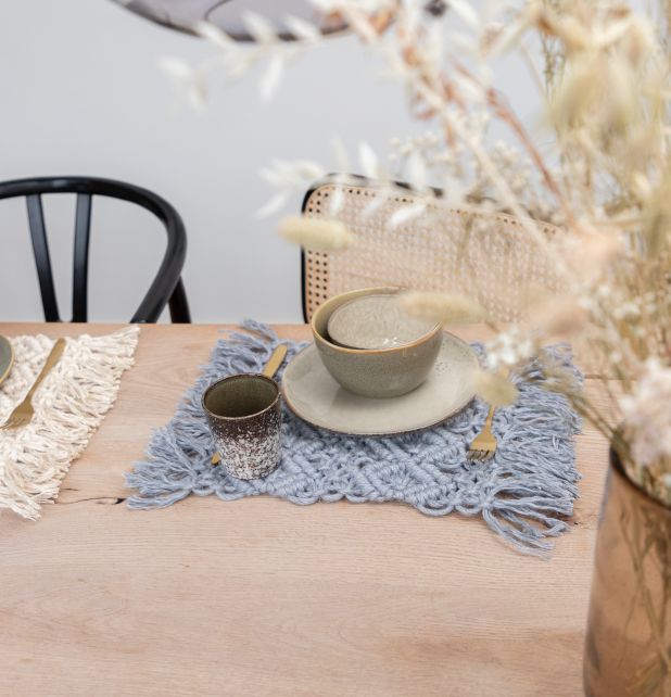 DIY Macramé Pakket Placemat Ponza Grey Mist