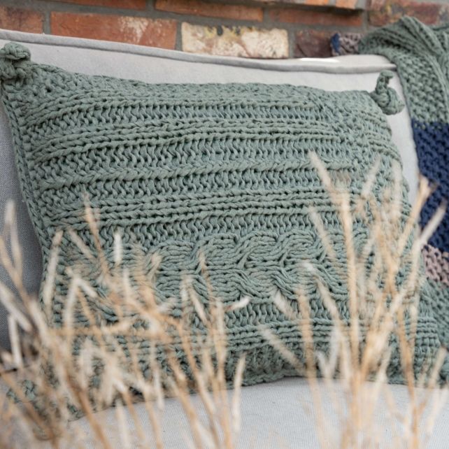 DIY Knitting Kit Cushion Sesimbra - Dried Herb