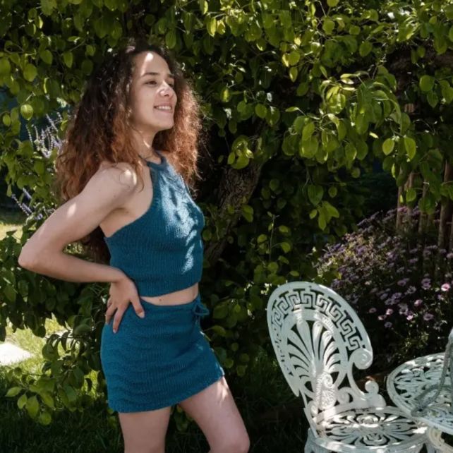 DIY Strickset Sky Top und Rock