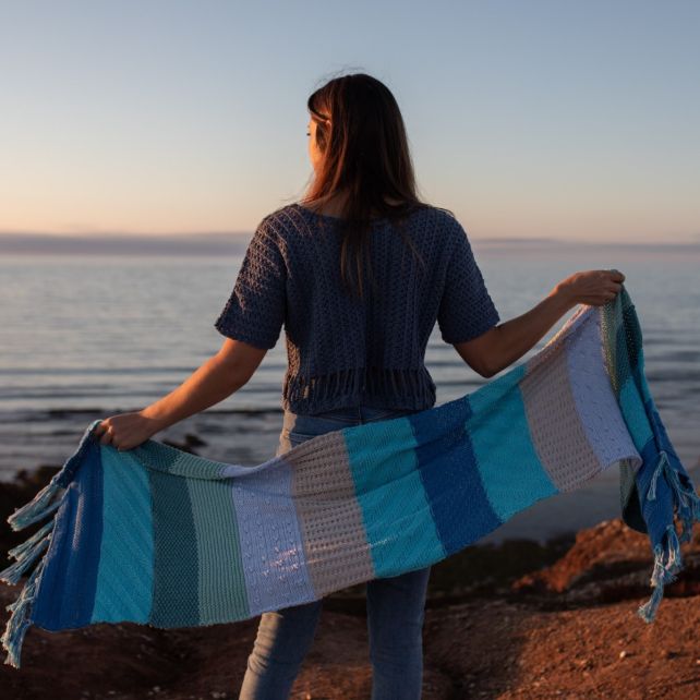 DIY Patrón de Tejer XXL Bufanda de Punto Karpathos 