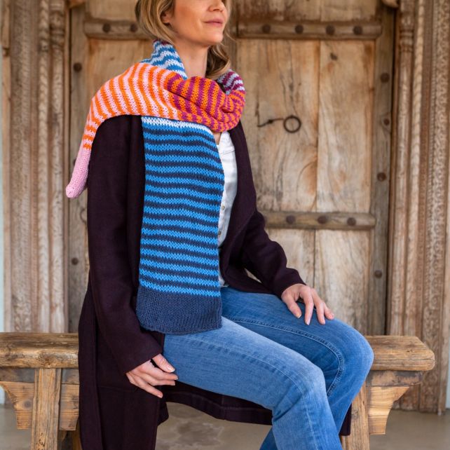 DIY Strickset Colour Block Schal Manhattan