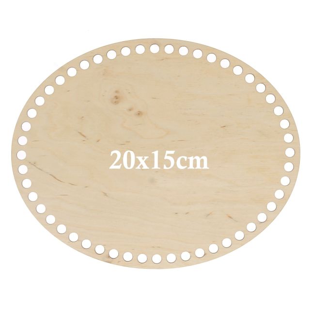 Base ovale perforée en bois 20x15 cm