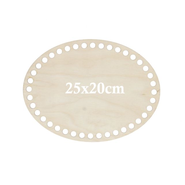 Wooden Perforated Oval Base 25x20 cm