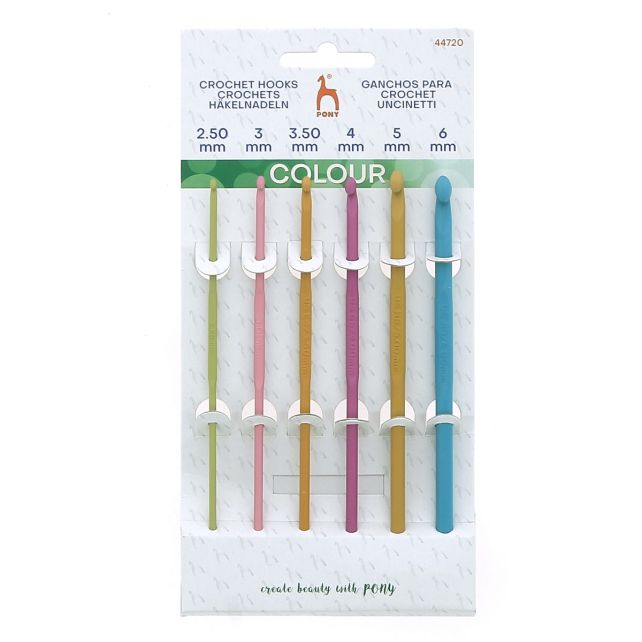 Set de crochets de couleurs Pony (2.50 - 3 - 3.50 - 4 - 5 - 6)