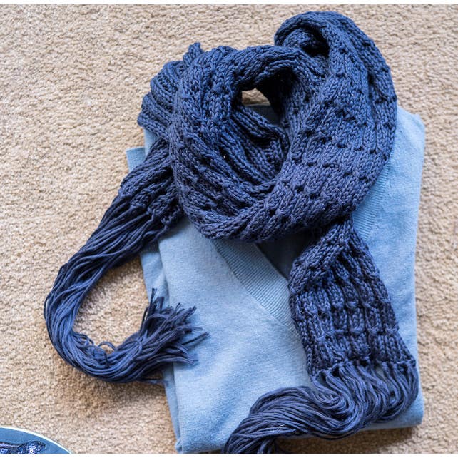 DIY Knitting Kit Scarf SpringBell Blue