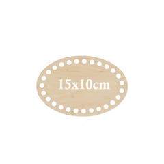 Wooden Perforated Oval Base 15x10 cm