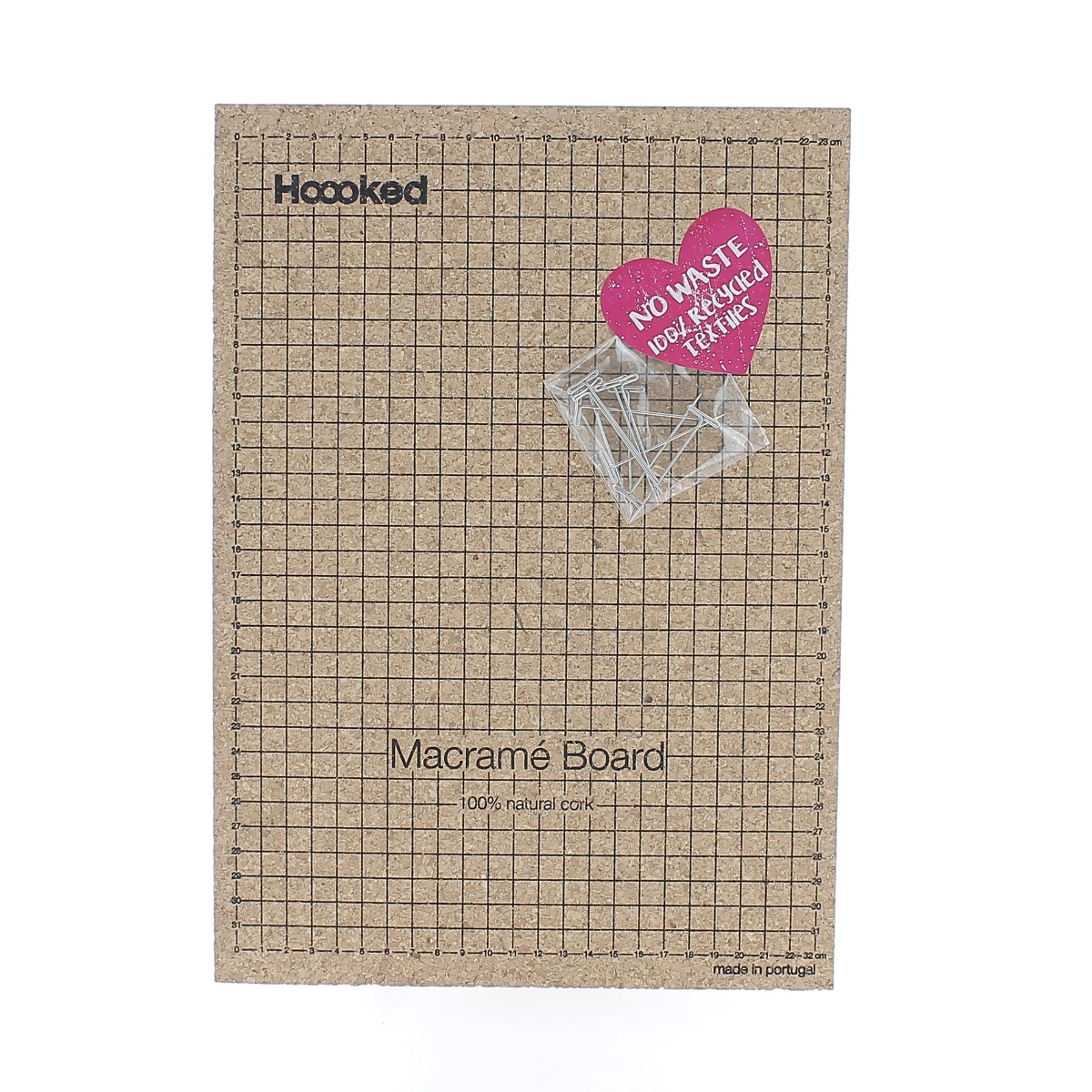 Set macram board van natuurlijk kurk met pins
