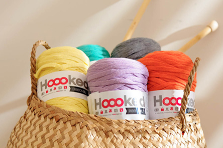 Hoooked  Zpagetti Cotton Yarn Green Bubble