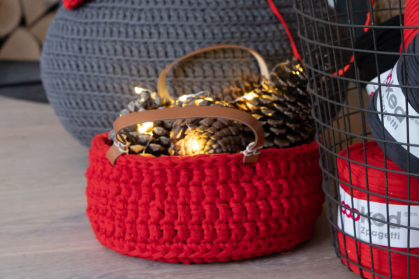DIY Crochet Kit Zpagetti Basket Panamá Red | Hoooked